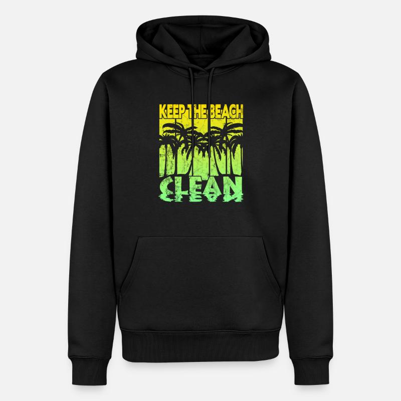 Keep the Beach clean - Männer Premium Bio Hoodie - Schwarz