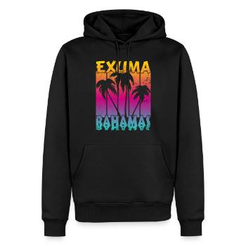 Vintage Exuma Bahamas Sonnenuntergang - Männer Premium Bio Hoodie - Schwarz - Vorne - Nico (187cm)