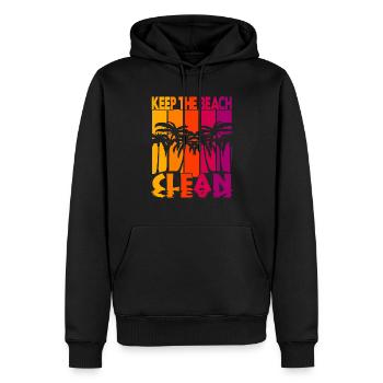 Keep the Beach clean - Männer Premium Bio Hoodie - Schwarz - Vorne - Nico (187cm)