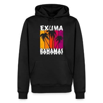 Vintage Exuma Bahamas Sonnenuntergang - Männer Premium Bio Hoodie - Schwarz - Vorne - Nico (187cm)