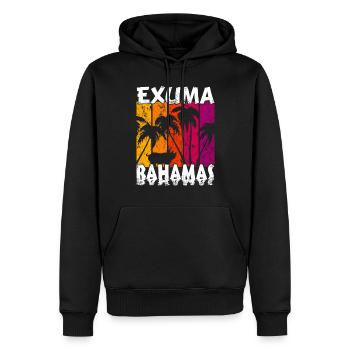 Vintage Exuma Bahamas Schwein - Männer Premium Bio Hoodie - Schwarz - Vorne - Nico (187cm)