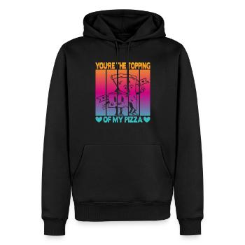 Valentinstag Pizza Partner Liebe - Männer Premium Bio Hoodie - Schwarz - Vorne - Nico (187cm)