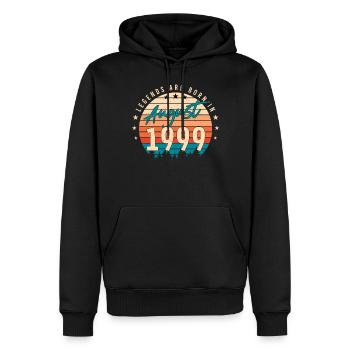 Legendär August 1999 - Männer Premium Bio Hoodie - Schwarz - Vorne - Nico (187cm)