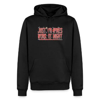 Only vampires work at night sayings day shift - Men’s Premium Organic Hoodie - black - Front - Nico (187cm)