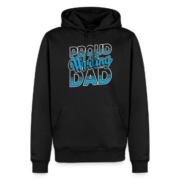 Proud Writing Father Author Writer - Men’s Premium Organic Hoodie - black - Front - Nico (187cm)
