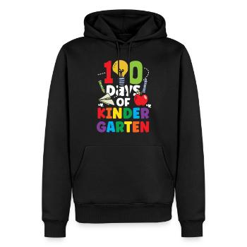 100 jours de maternelle Dictons Équipe Funny Sweet - Sweat à capuche Premium bio Homme - noir - Devant - Nico (187cm)