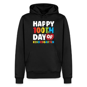 Heureux 100 jours à la maternelle 100 jours - Sweat à capuche Premium bio Homme - noir - Devant - Nico (187cm)