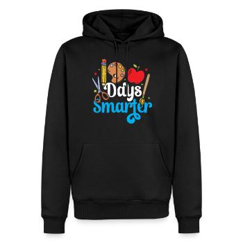 100 Tage Schlauer Lustig Team Sprüche Süß - Männer Premium Bio Hoodie - Schwarz - Vorne - Nico (187cm)