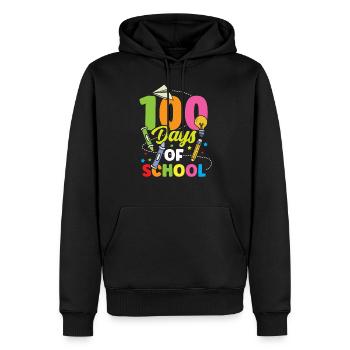 100 Tage Schule Lustig Sprüche Team Süß - Männer Premium Bio Hoodie - Schwarz - Vorne - Nico (187cm)