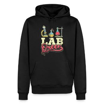 Lab queen - Männer Premium Bio Hoodie - Schwarz - Vorne - Nico (187cm)
