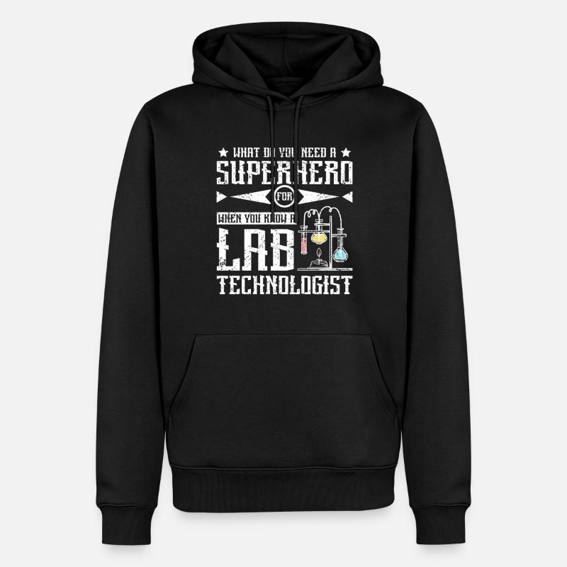 Superhero lab technologist - Männer Premium Bio Hoodie - Schwarz