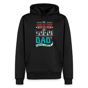 Technologue de laboratoire et papa - Sweat à capuche Premium bio Homme - noir - Devant - Nico (187cm)