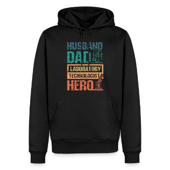 Husband dad laboratory technologist hero - Männer Premium Bio Hoodie - Schwarz - Vorne - Nico (187cm)