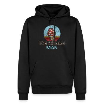 Ice Cream Boy Cone Sundae Retro - Männer Premium Bio Hoodie - Schwarz - Vorne - Nico (187cm)