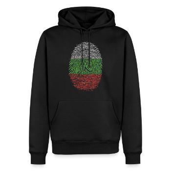 Bulgarien Flagge Fingerabdruck Bulgarisch Heimat - Männer Premium Bio Hoodie - Schwarz - Vorne - Nico (187cm)