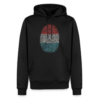 Pays-Bas Hollande Orange Empreinte Digitale Flag - Sweat à capuche Premium bio Homme - noir - Devant - Nico (187cm)