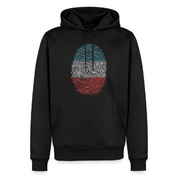 Serbe Serbie Serbe Empreinte digitale Drapeau d’empreintes digitales serbe - Sweat à capuche Premium bio Homme - noir - Devant - Nico (187cm)