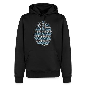 Griechenland Griechisch Fingerabdruck Flagge - Männer Premium Bio Hoodie - Schwarz - Vorne - Nico (187cm)