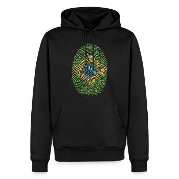 Drapeau brésilien des empreintes digitales du Brésil - Sweat à capuche Premium bio Homme - noir - Devant - Nico (187cm)