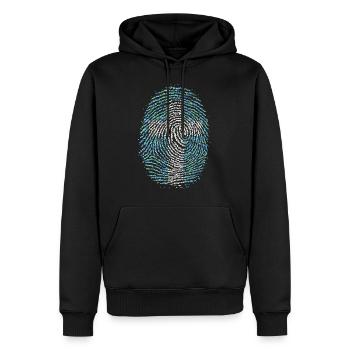 Jesus Christlich Christ Fingerabdruck Kreuz - Männer Premium Bio Hoodie - Schwarz - Vorne - Nico (187cm)