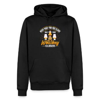 Whiskey Design n Buveur de whisky - Sweat à capuche Premium bio Homme - noir - Devant - Nico (187cm)