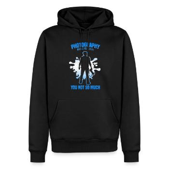 Fotografie macht mich glücklich Du nicht so sehr - Männer Premium Bio Hoodie - Schwarz - Vorne - Nico (187cm)