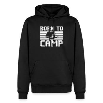 Campen - Männer Premium Bio Hoodie - Schwarz - Vorne - Nico (187cm)