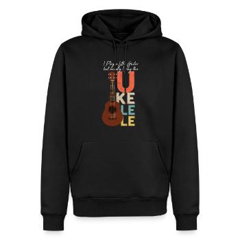 Guitar Ukelele Player Electric Guitar Bass Musicgu - Men’s Premium Organic Hoodie - black - Front - Nico (187cm)