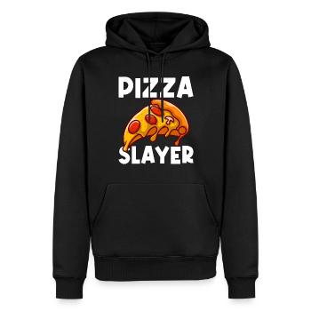 Pizza Making Italian Fast Food Pizza Slayer - Sweat à capuche Premium bio Homme - noir - Devant - Nico (187cm)
