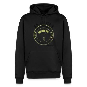 DB Coopers Fallschirmsprungschule, Portland, Oregon - Männer Premium Bio Hoodie - Schwarz - Vorne - Nico (187cm)