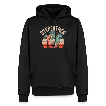 Beau-père Beau-père Beau-père Fête des pères - Sweat à capuche Premium bio Homme - noir - Devant - Nico (187cm)