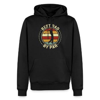 Meilleur père après Par Golf Golfeur Papa Papi - Sweat à capuche Premium bio Homme - noir - Devant - Nico (187cm)
