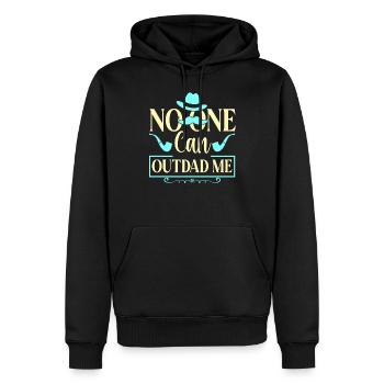Fête des Pères Papa Fête des Pères Papa Père Dictons - Sweat à capuche Premium bio Homme - noir - Devant - Nico (187cm)