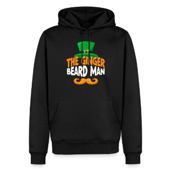 L’homme à la barbe de gingembre Irlandais Irlandais Irlande - Sweat à capuche Premium bio Homme - noir - Devant - Nico (187cm)