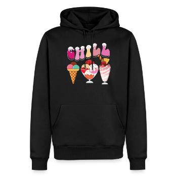 Ice Cream Cone Chill - Männer Premium Bio Hoodie - Schwarz - Vorne - Nico (187cm)