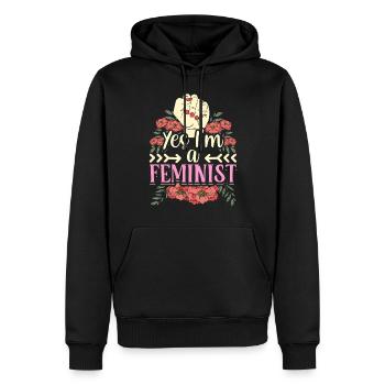 Ja Ich Bin Ein Feminist Feministisch Feminismus - Männer Premium Bio Hoodie - Schwarz - Vorne - Nico (187cm)