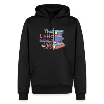 Ce petit rat de bibliothèque a 10 ans - Sweat à capuche Premium bio Homme - noir - Devant - Nico (187cm)
