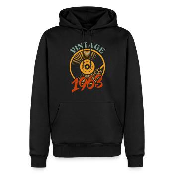 59 birthday born in 1963 - Men’s Premium Organic Hoodie - black - Front - Nico (187cm)