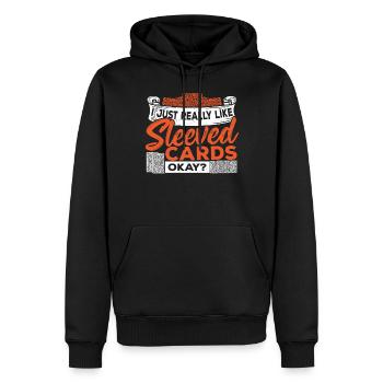 Trading Card Game Design Für Eine Trading Card - Männer Premium Bio Hoodie - Schwarz - Vorne - Nico (187cm)