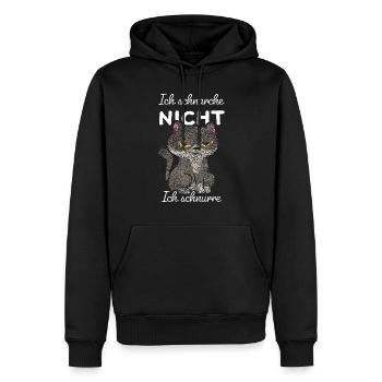 Schnurren Schlafshirt Schnarchshirt Morgenmuffel - Männer Premium Bio Hoodie - Schwarz - Vorne - Nico (187cm)