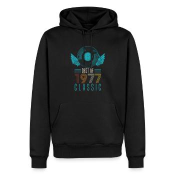 Best of 1977 Classic 45. Geburtstag Schallplatte - Männer Premium Bio Hoodie - Schwarz - Vorne - Nico (187cm)