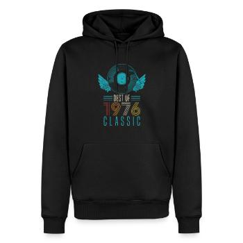 Best of 1976 Classic 46th Birthday Record - Sweat à capuche Premium bio Homme - noir - Devant - Nico (187cm)