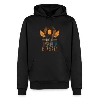 Best of 1987 Classic 35th Birthday Record - Sweat à capuche Premium bio Homme - noir - Devant - Nico (187cm)