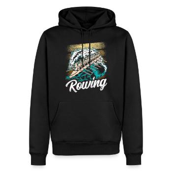 Rowing Rowing Rowing Rowing Boat Rowing Rower - Men’s Premium Organic Hoodie - black - Front - Nico (187cm)