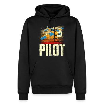 Pilot Privatflugzeug Leichtflugzeug Kleinflugzeug - Männer Premium Bio Hoodie - Schwarz - Vorne - Nico (187cm)