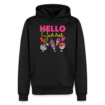 Ice Cream Cone Popsicle Hello - Männer Premium Bio Hoodie - Schwarz - Vorne - Nico (187cm)