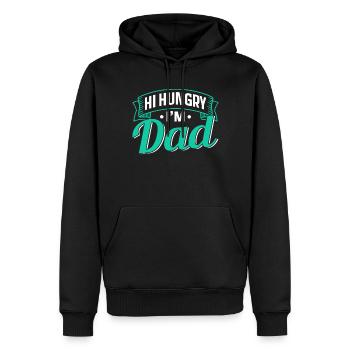 Hallo Hungrig Ich Bin Papa Vater Papi Vater Tag - Männer Premium Bio Hoodie - Schwarz - Vorne - Nico (187cm)