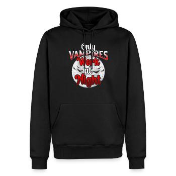 Seuls les vampires travaillent le jour en disant la nuit - Sweat à capuche Premium bio Homme - noir - Devant - Nico (187cm)