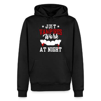 Seuls les vampires travaillent le jour en disant la nuit - Sweat à capuche Premium bio Homme - noir - Devant - Nico (187cm)