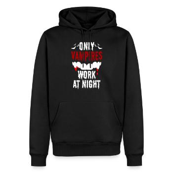 Seuls les vampires travaillent le jour en disant la nuit - Sweat à capuche Premium bio Homme - noir - Devant - Nico (187cm)